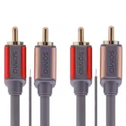 کابل 2xRCA به 2xRCA با سیم ارت سومو SOMO SR1206 طول 5 متر asrtools