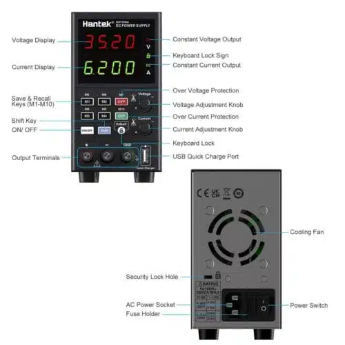 منبع تغذیه قابل برنامه ریزی هانتک مدل HANTEK HDP135V6A عصرتولز