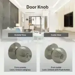 دستگیره در گرد مدل BRUSERTANG KNOB SET A871PB 70mm عصرتولز