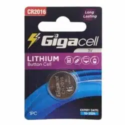 باتری سکه‌ ای لیتیومی گیگاسل مدل Gigacell CR2016 بسته 1 عددی asrtools