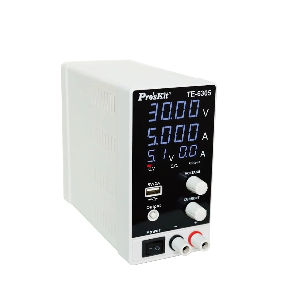 منبع تغذیه دیجیتال پروسکیت مدل Proskits TE-6305F عصرتولز منبع تغذیه دیجیتال پروسکیت مدل Proskits TE-6305F عصرتولز