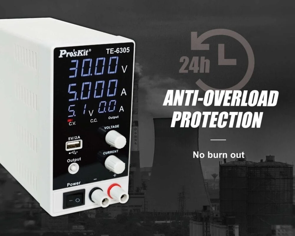 منبع تغذیه دیجیتال پروسکیت مدل Proskits TE-6305F 6 منبع تغذیه دیجیتال پروسکیت مدل Proskits TE-6305F عصرتولز