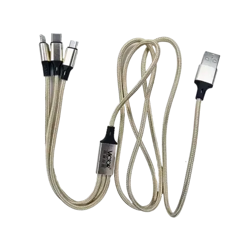 کابل تبدیل سه کاره USB به MicroUSB، Type C, LIGHTNING ویکتور مدل VICTOR 10015عصرتولز