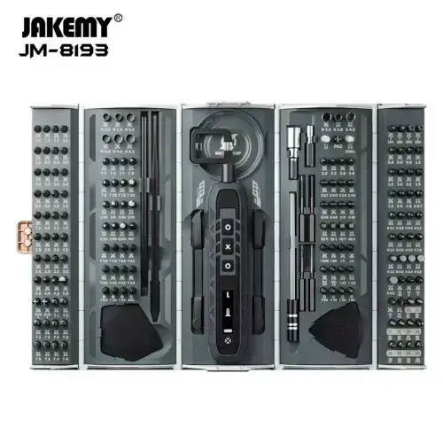 ست پیچ گوشتی شارژی جک می مدل Jakemy JM-8193 مجموعه 180 عددی asrtools