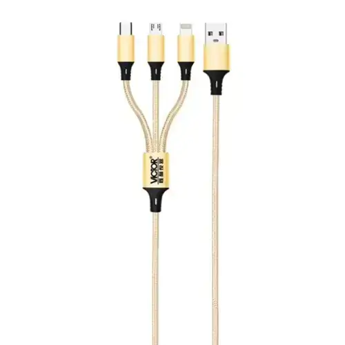 کابل تبدیل سه کاره USB به MicroUSB، Type C, LIGHTNING ویکتور مدل VICTOR 10015عصرتولز