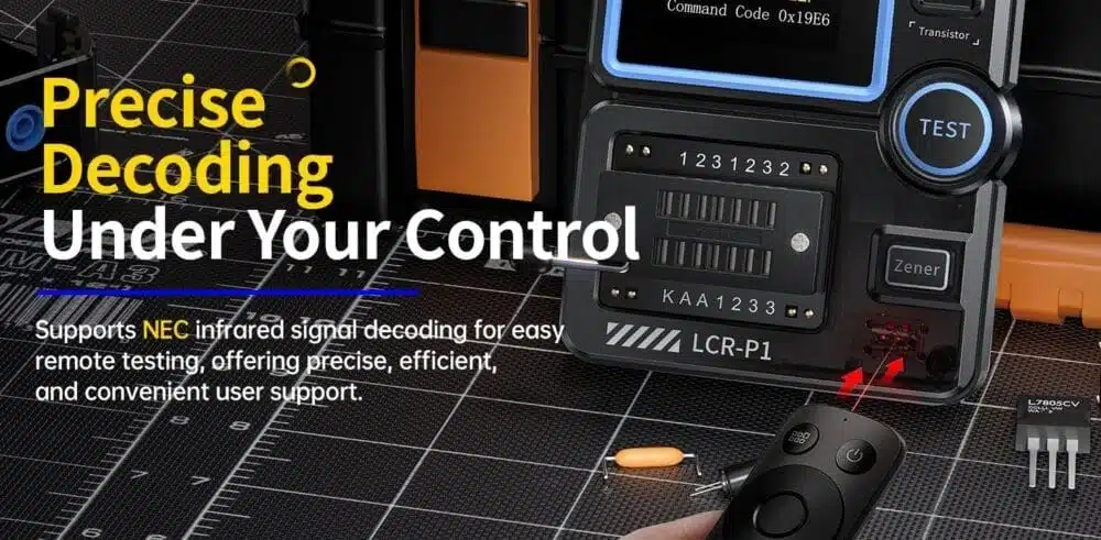 تستر قطعات الکترونیکی مدل FNIRSI LCR-P1 6 تستر قطعات الکترونیکی مدل FNIRSI LCR-P1