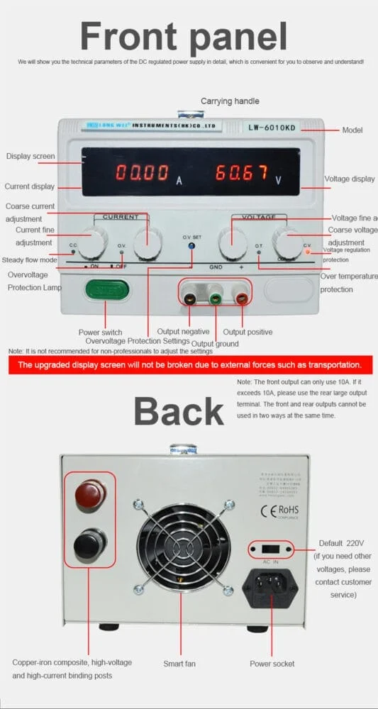 منبع تغذیه لانگوی الکتریک مدل LongWei Electric LW-30100KD 7 منبع تغذیه لانگوی الکتریک مدل LongWei Electric LW-30100KD