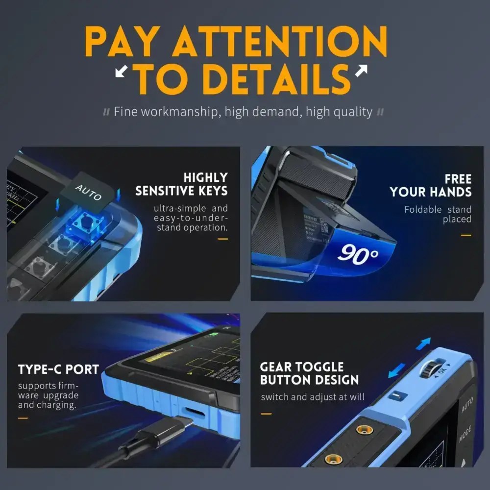 مینی اسیلوسکوپ و سیگنال ژنراتور فینرسی مدل FNIRSI DSO-153 عصرتولز