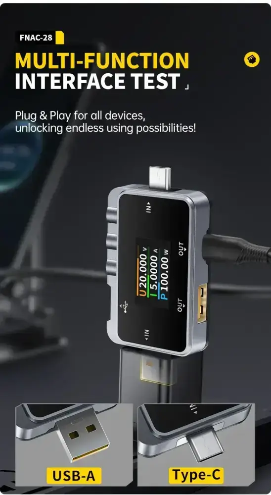 تستر درگاه USB دو کاره فینرسی مدل FNIRSI FNAC-28