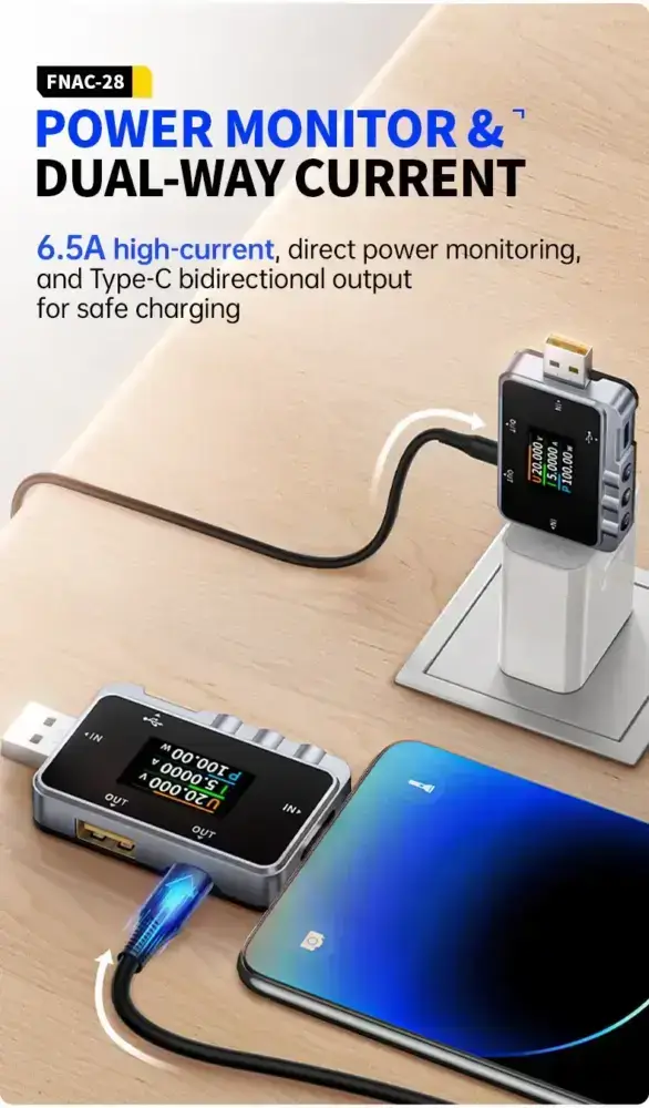 تستر درگاه USB دو کاره فینرسی مدل FNIRSI FNAC-28