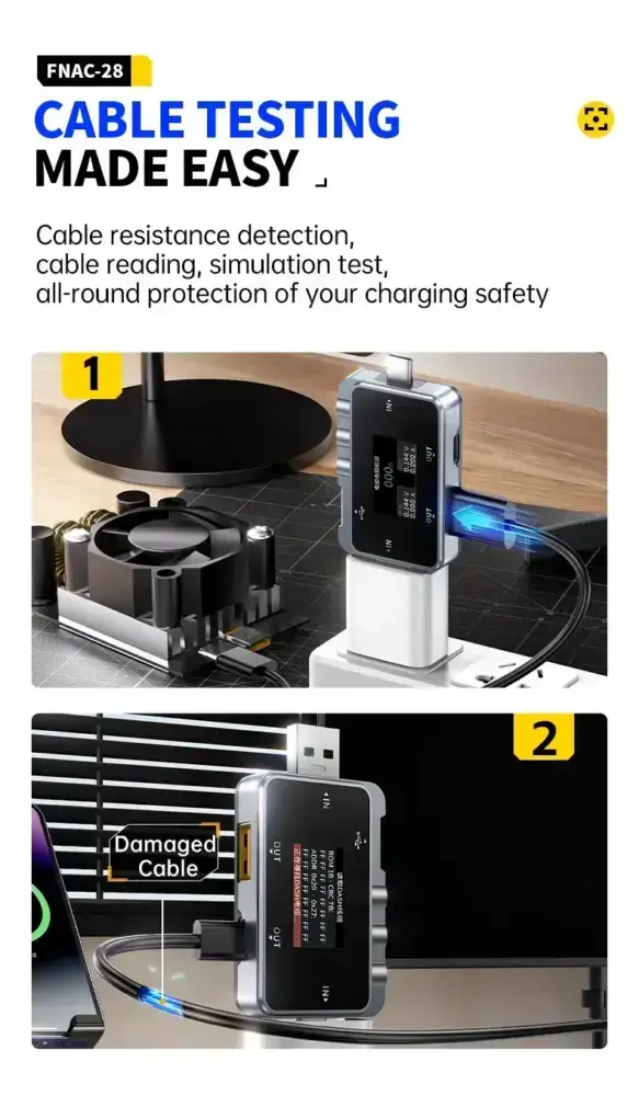 تستر درگاه USB دو کاره فینرسی مدل FNIRSI FNAC-28