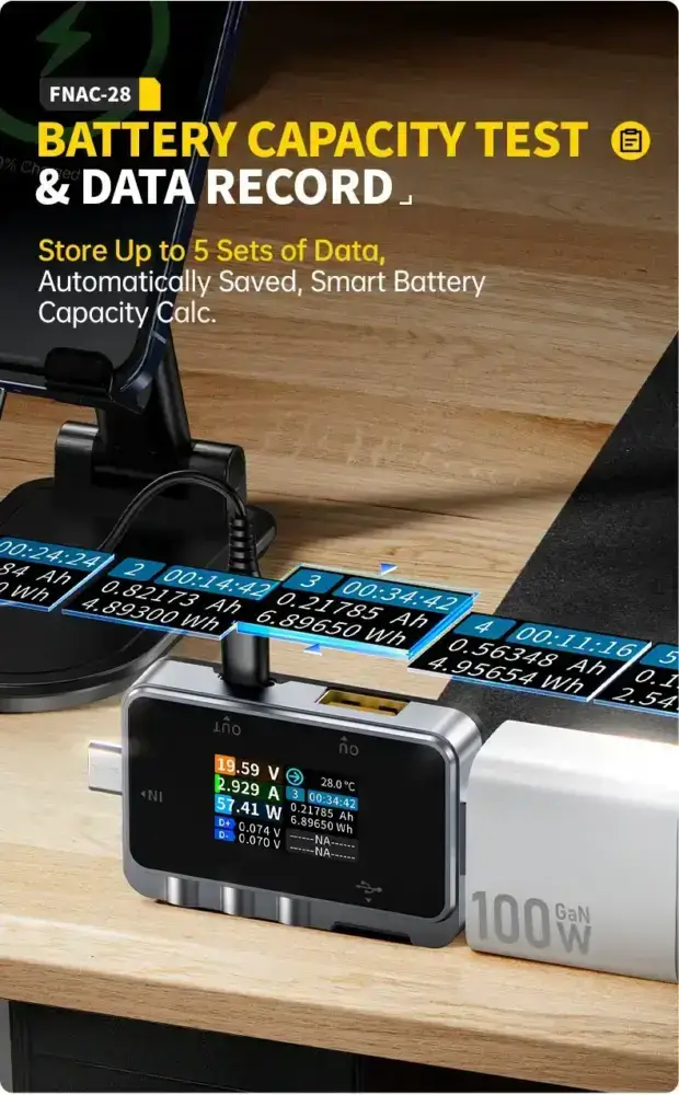 تستر درگاه USB دو کاره فینرسی مدل FNIRSI FNAC-28