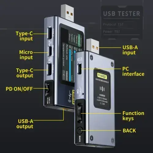 تستر و مانیتور ولتاژ و جریان USB فنیرسی مدل FNIRSI FNB58 عصرتولز