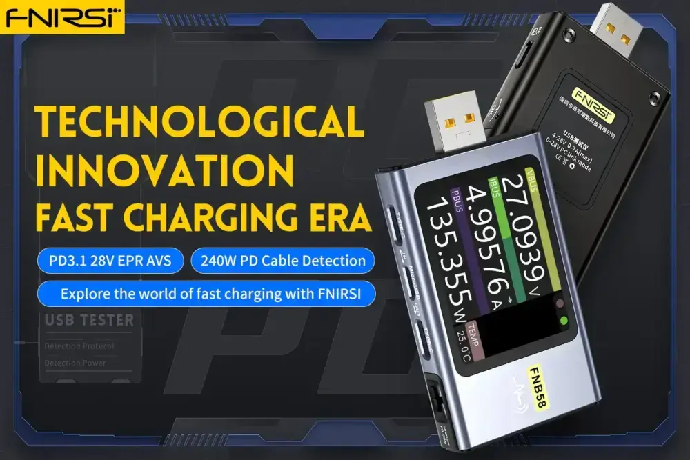 تستر و مانیتور ولتاژ و جریان USB فنیرسی مدل FNIRSI FNB58