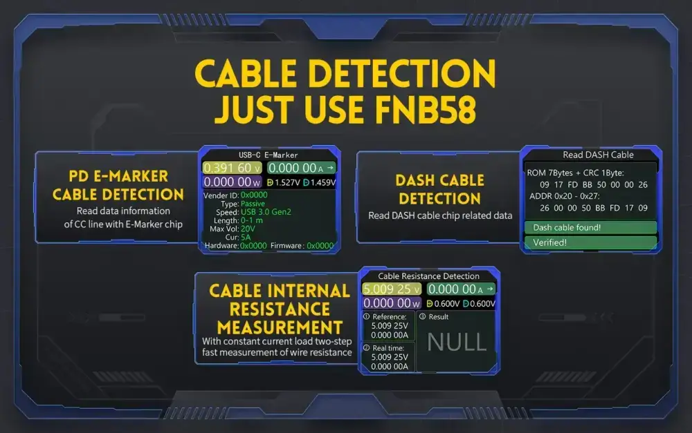 تستر و مانیتور ولتاژ و جریان USB فنیرسی مدل FNIRSI FNB58