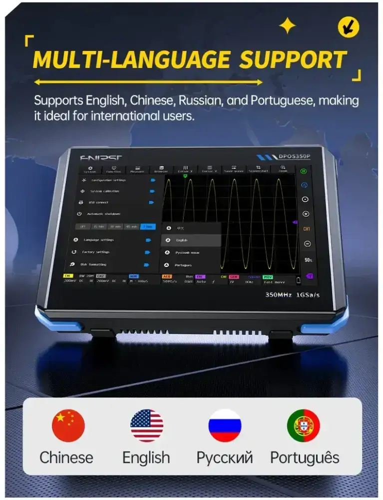 اسیلوسکوپ تبلتی 4 کاره مدل FNIRSI DPOS350P