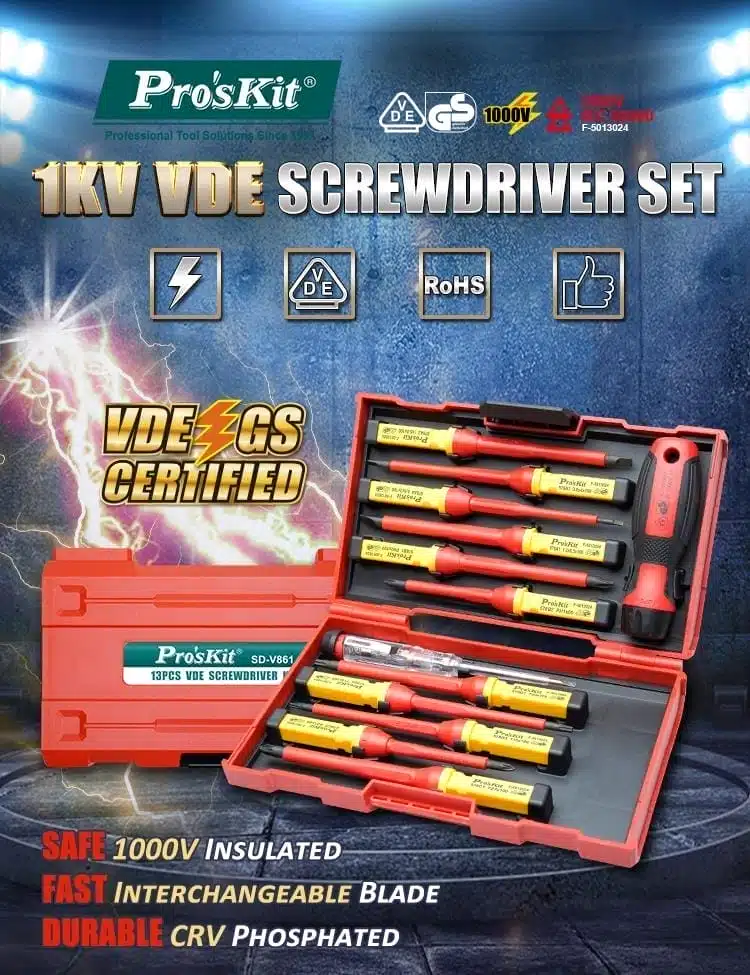 مجموعه 13 عددی پیچ گوشتی فشارقوی پروسکیت مدل Proskit SD-V861