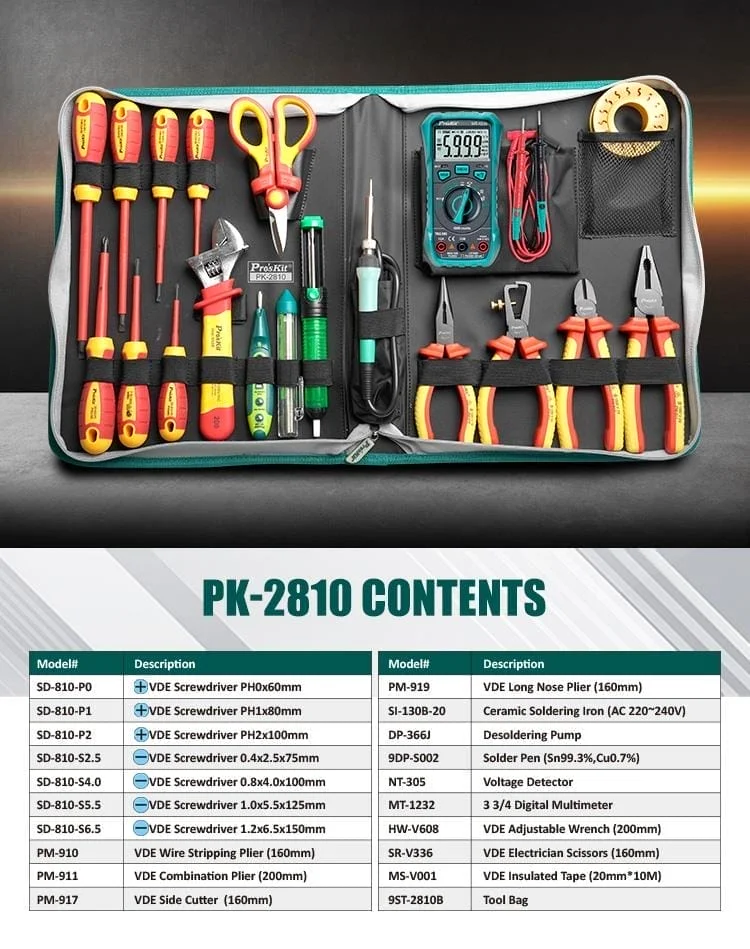 کیف ابزار عایق پروسکیت مدل Proskit PK-2810B 1000V