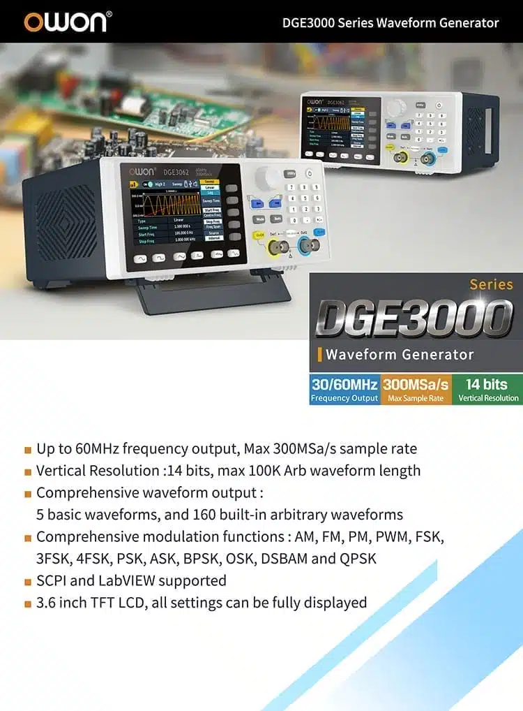 سوئیپ فانکشن ژنراتور اوون سری 3000 (سوئیپ فانکشن ژنراتور اوون مدل OWON DGE3031)