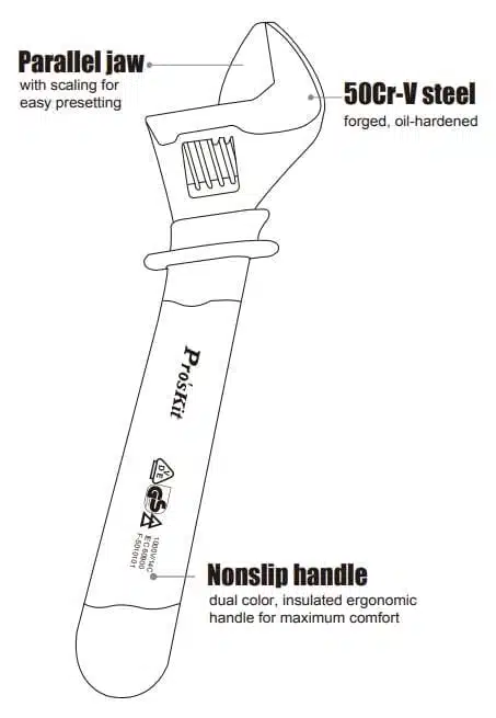 آچار فرانسه 12 اینچ فشار قوی پروسکیت مدل Proskit HW-V612 1000V