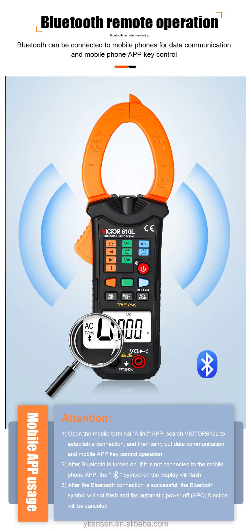 مولتی متر کلمپی هوشمند ویکتور مدل VICTOR 610L