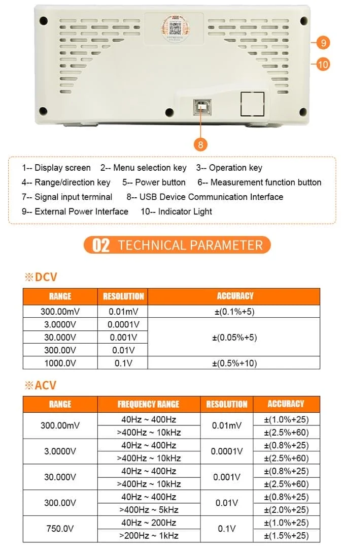 مولتی متر رومیزی ویکتور مدل Victor VC8045 mini