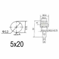 جا فیوزی روپنلی پیچی مدل 5X20