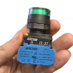 شستی فشاری خودنگهدار چراغ‌دار سبز مدل KACON J2-3710QG A2