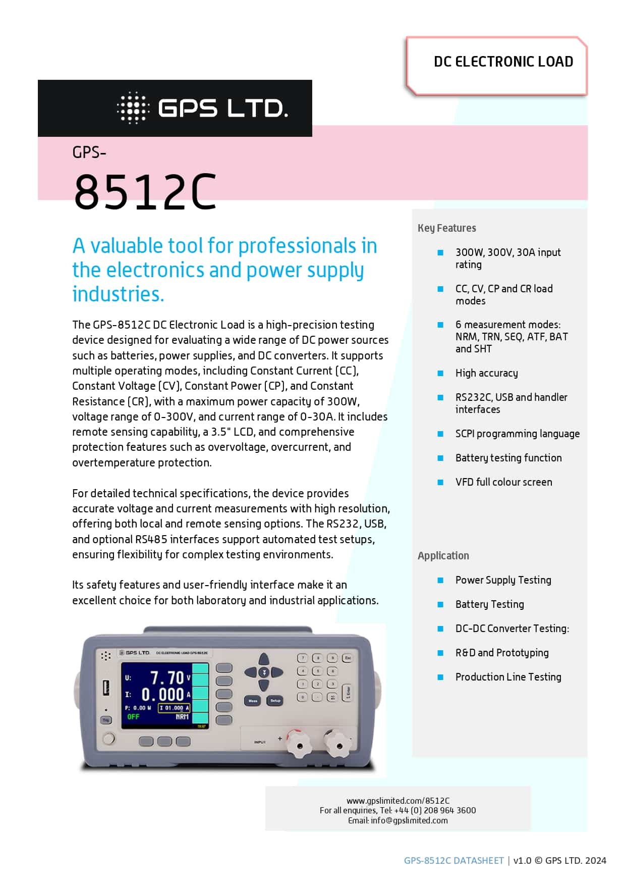 بار الکترونیکی جی‌پی‌اس لیمیتد مدل GPS-8512C 300W