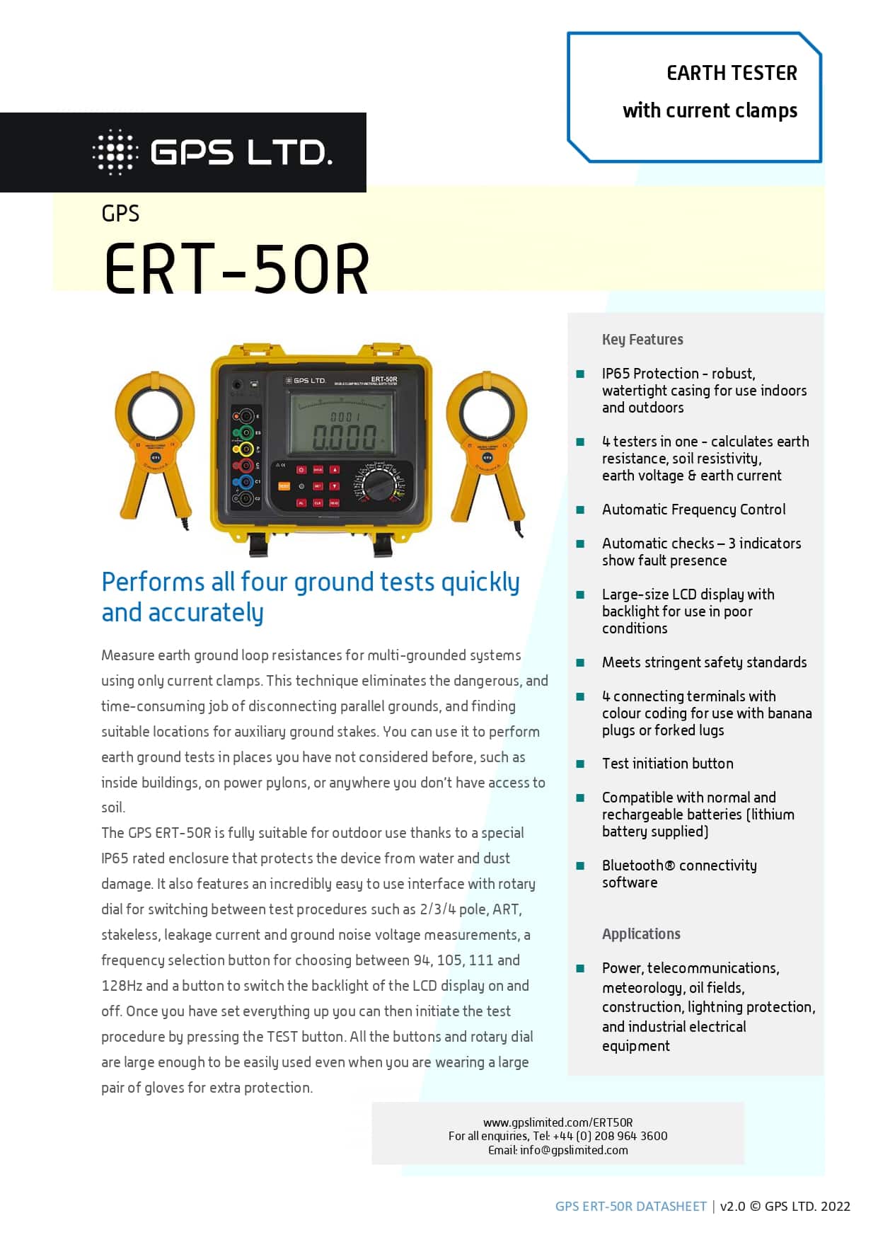 ارت تستر مولتی فانکشن پرتابل مدل GPS Limited ERT-50R