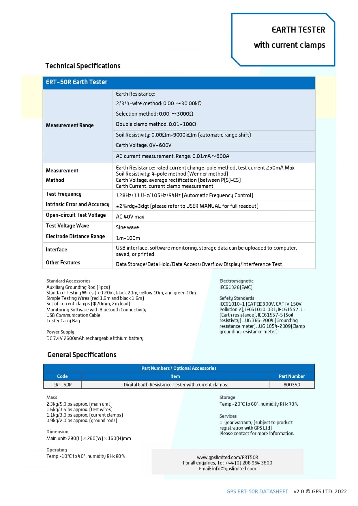 ارت تستر مولتی فانکشن پرتابل مدل GPS Limited ERT-50R