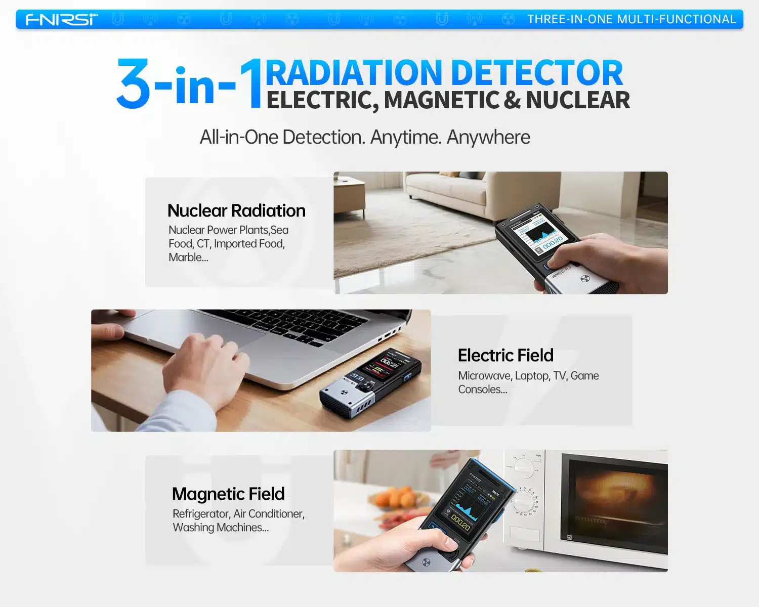 دستگاه تشخیص پرتو چندمنظوره فینرسی مدل FNIRSI GC-03