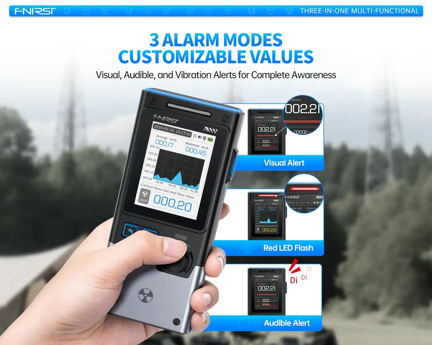 دستگاه تشخیص پرتو چندمنظوره فینرسی مدل FNIRSI GC-03