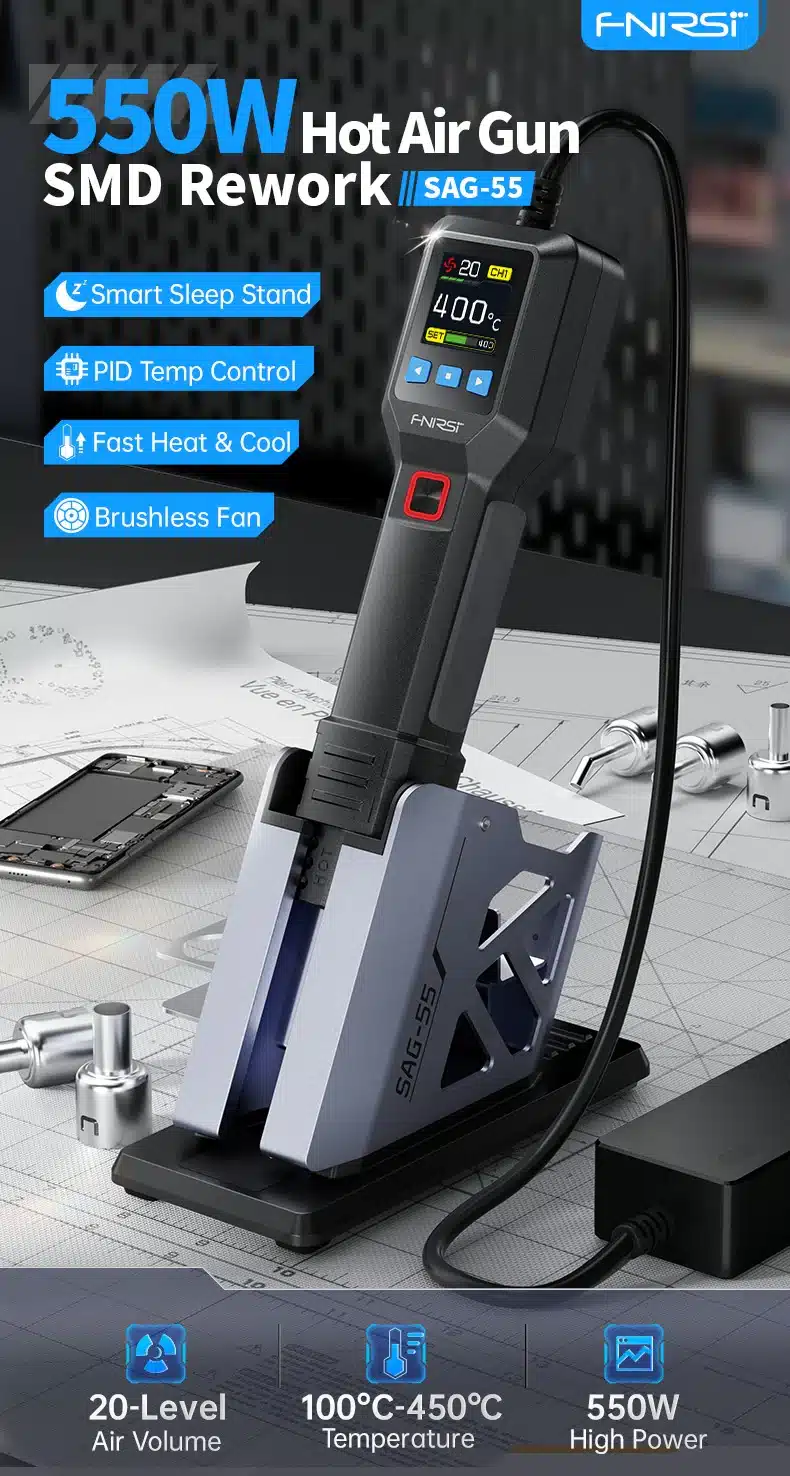 هیتر دستی هوشمند فینرسی مدل FNIRSI SAG-55 با توان 550 وات