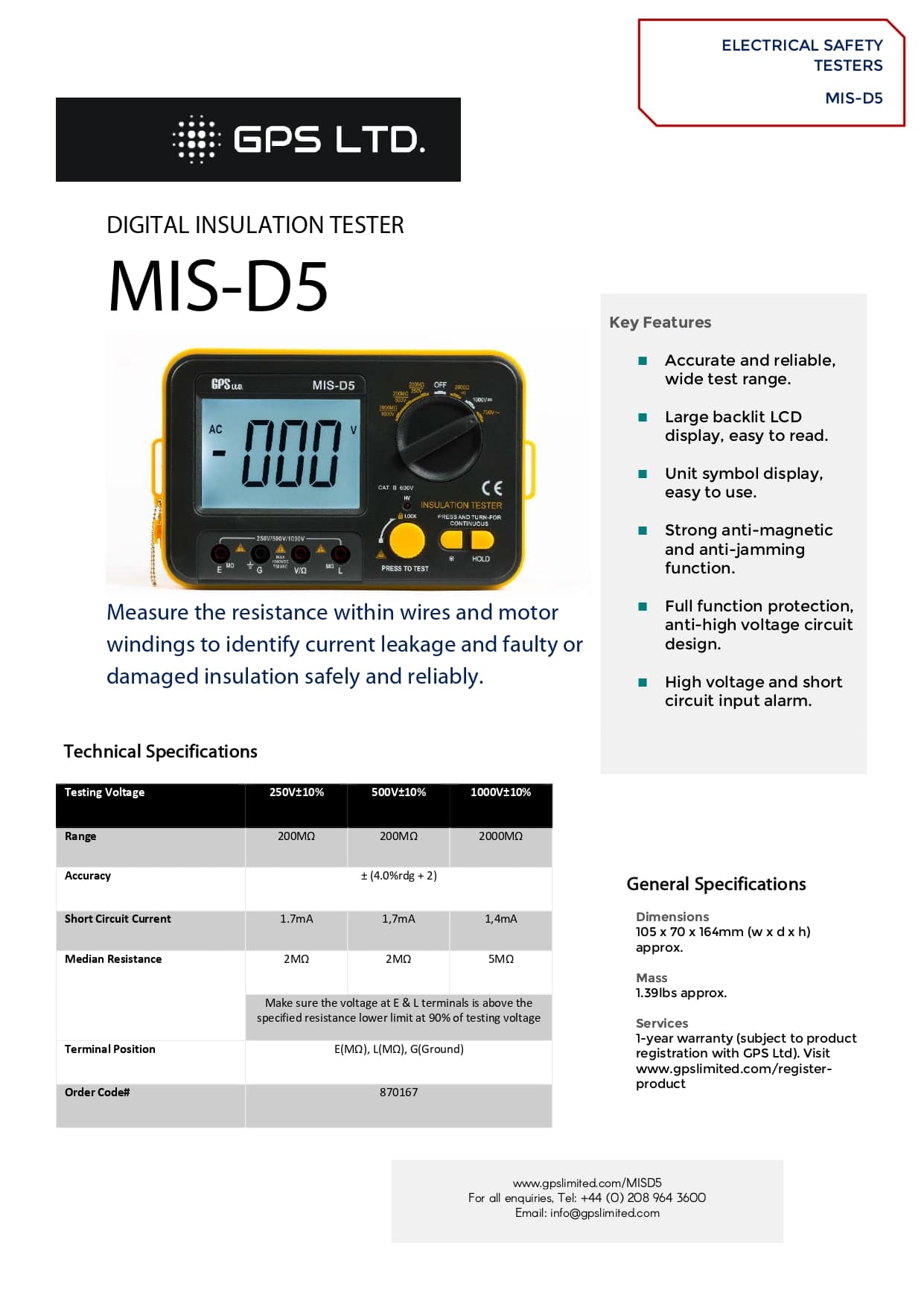 میگر دیجیتال جی پی اس لیمیتد مدل GPS-Limited MIS-D5