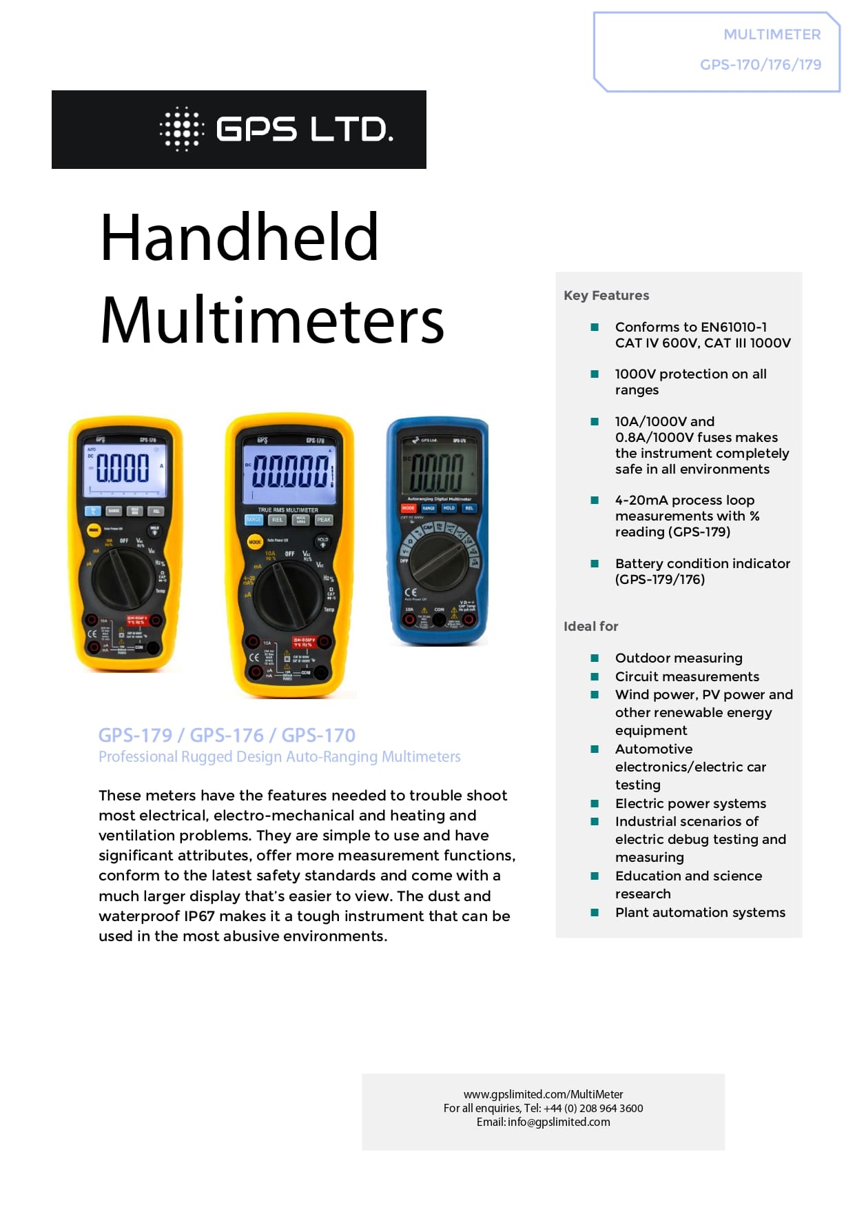 مولتی متر جی پی اس لیمیتد مدل GPS-176