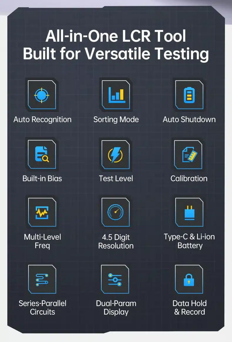 دستگاه LCR متر و ESR دیجیتال فینرسی مدل FNIRSI LC1020E