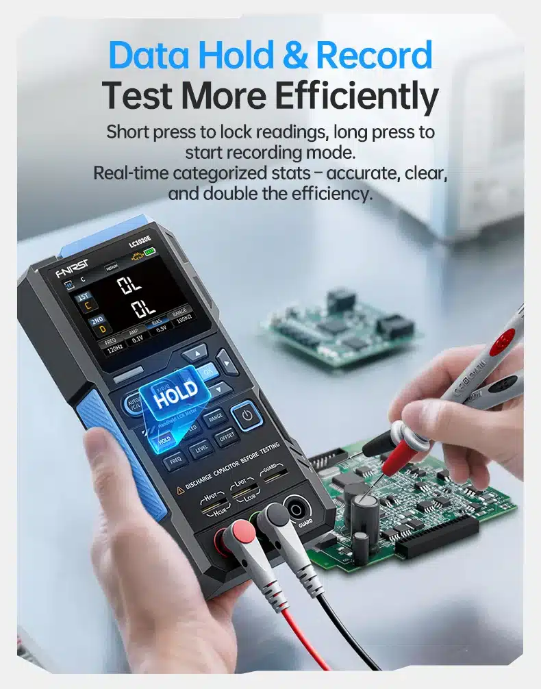 دستگاه LCR متر و ESR دیجیتال فینرسی مدل FNIRSI LC1020E