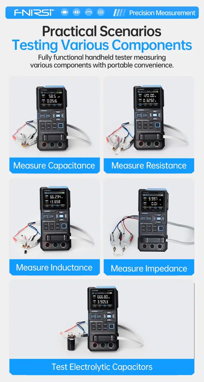 دستگاه LCR متر و ESR دیجیتال فینرسی مدل FNIRSI LC1020E