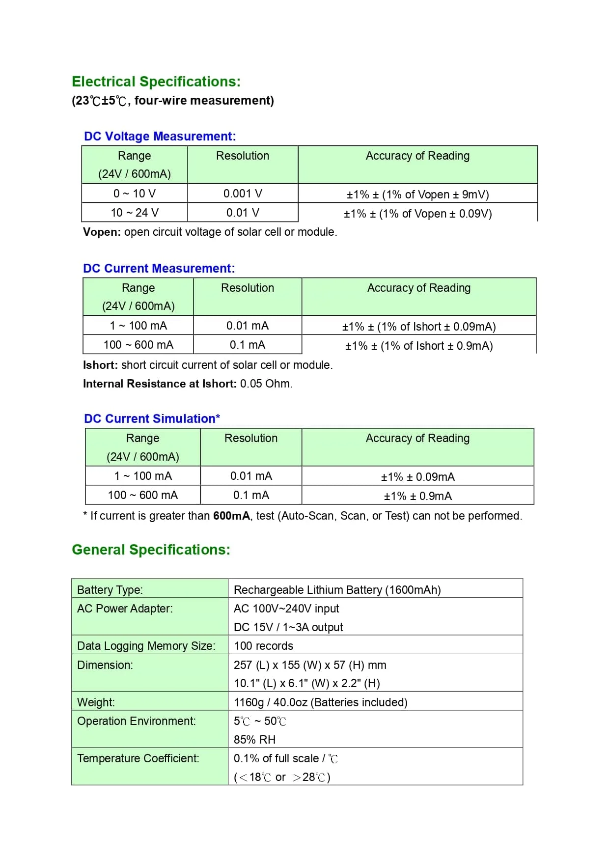 سوالرپاورآنالیزر (PV آناالیزر) پروا مدل PROVA 200A-24