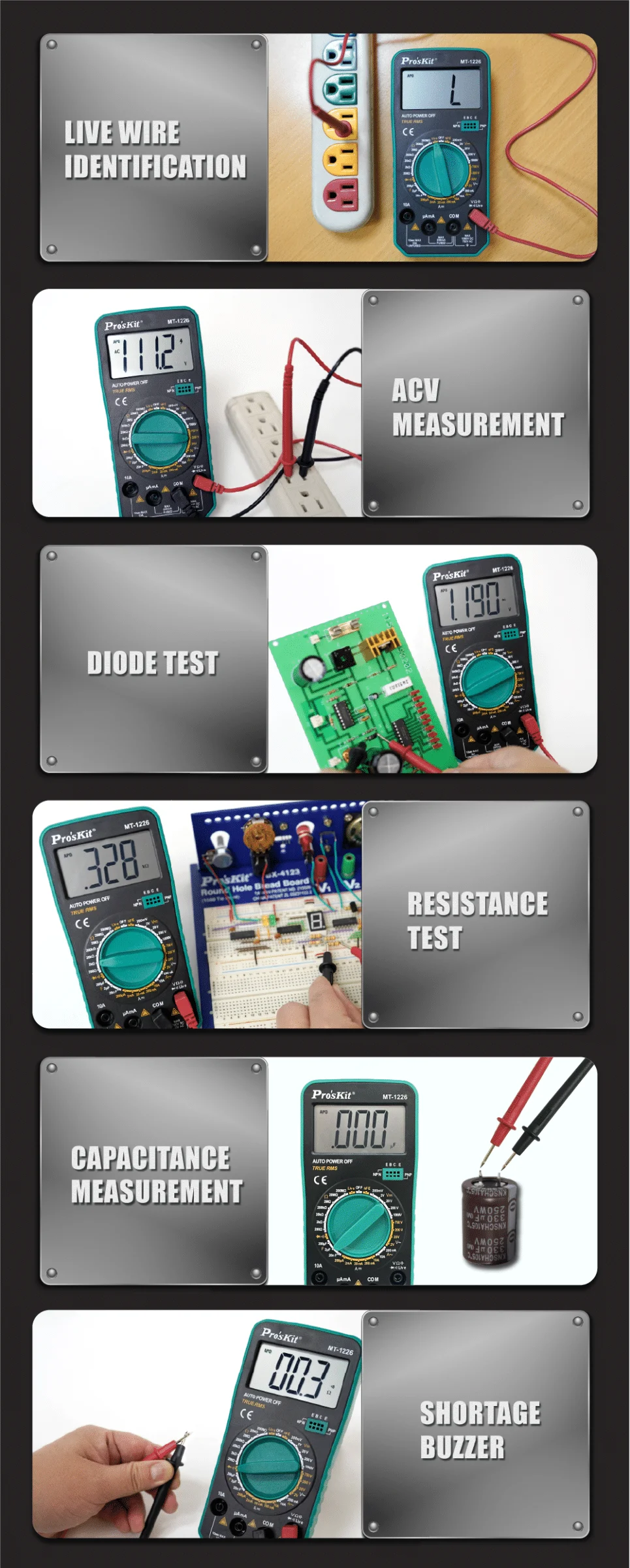 مولتی متر پروسکیت مدل ProsKit MT-1226