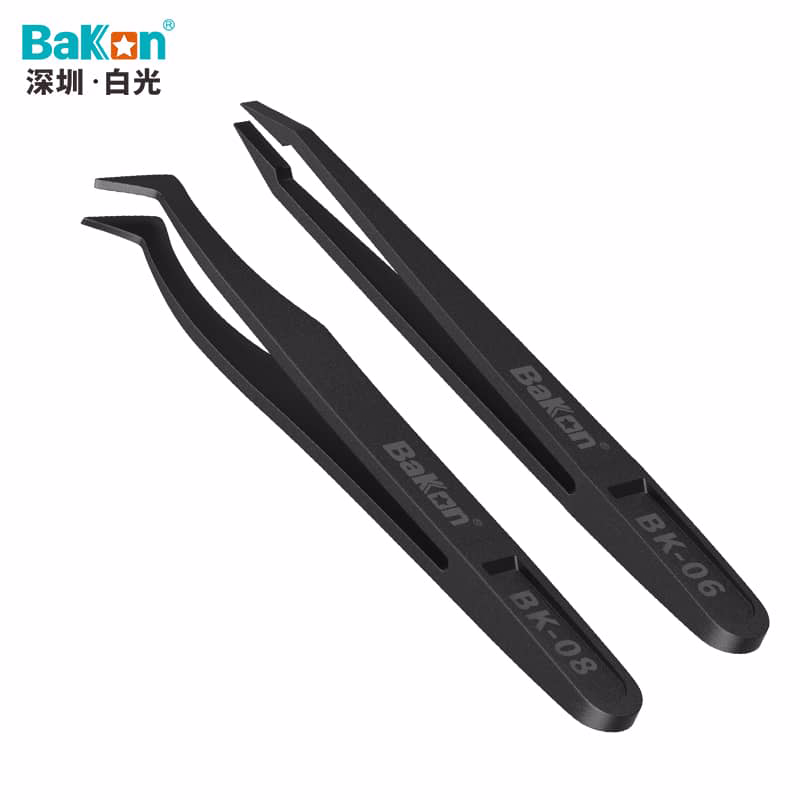 پنس سر صاف فیبر کربن آنتی استاتیک باکون مدل BAKON BK-09