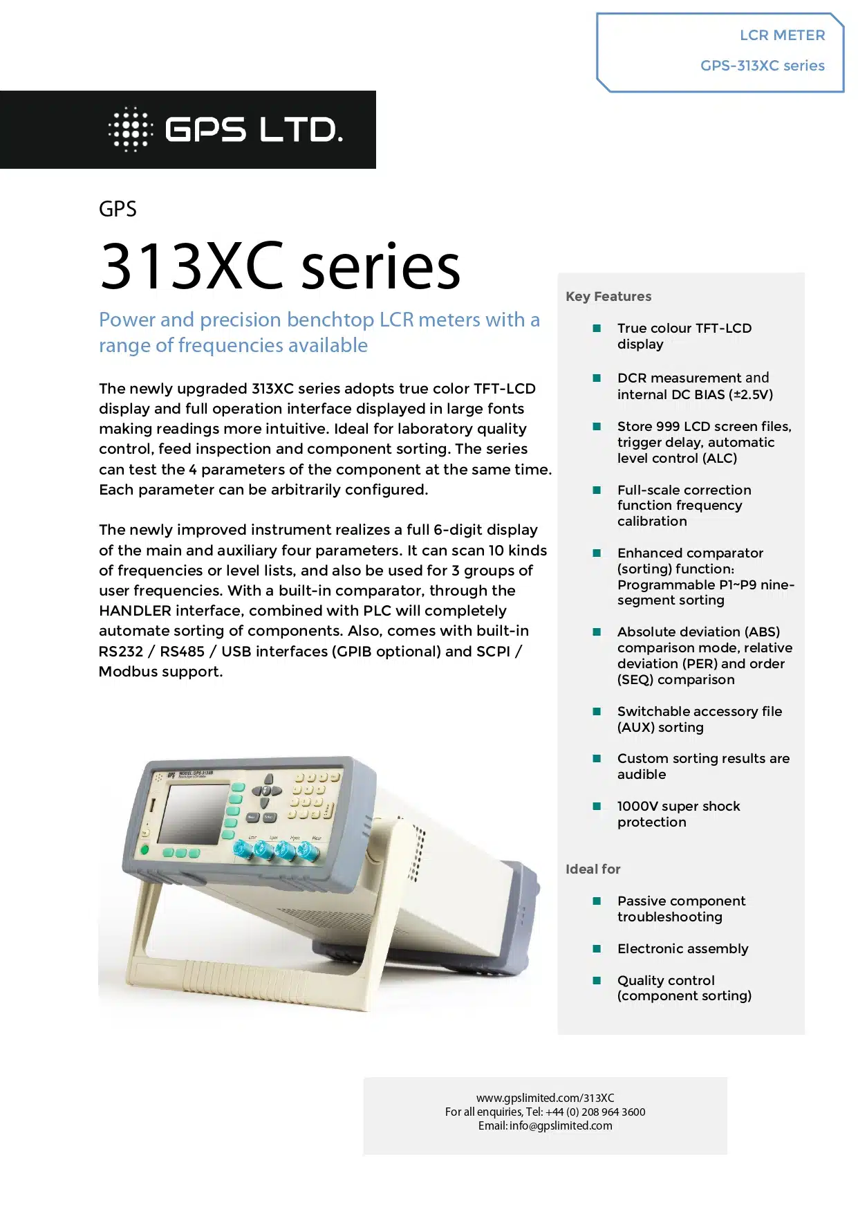 LCR متر رومیزی جی‌پی‌اس مدل GPS-3138C