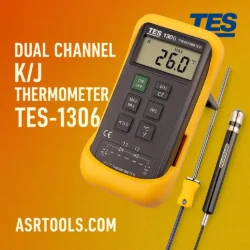 ترمومتر دو کاناله تی ای اس مدل TES-1306 عصرتولز