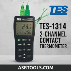 ترمومترتماسی دو کاناله تی ای اس مدل TES-1314 عصرتولز