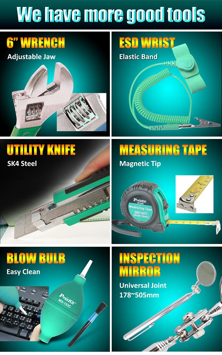 ست ابزار مخابرات و شبکه پروسکیت مدل Proskit PK-1938M2