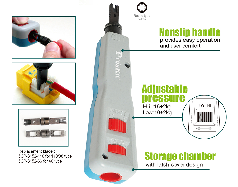 آچار پانچ شبکه پروسکیت مدل PROSKIT CP-3152 1 آچار پانچ شبکه پروسکیت مدل PROSKIT CP-3152