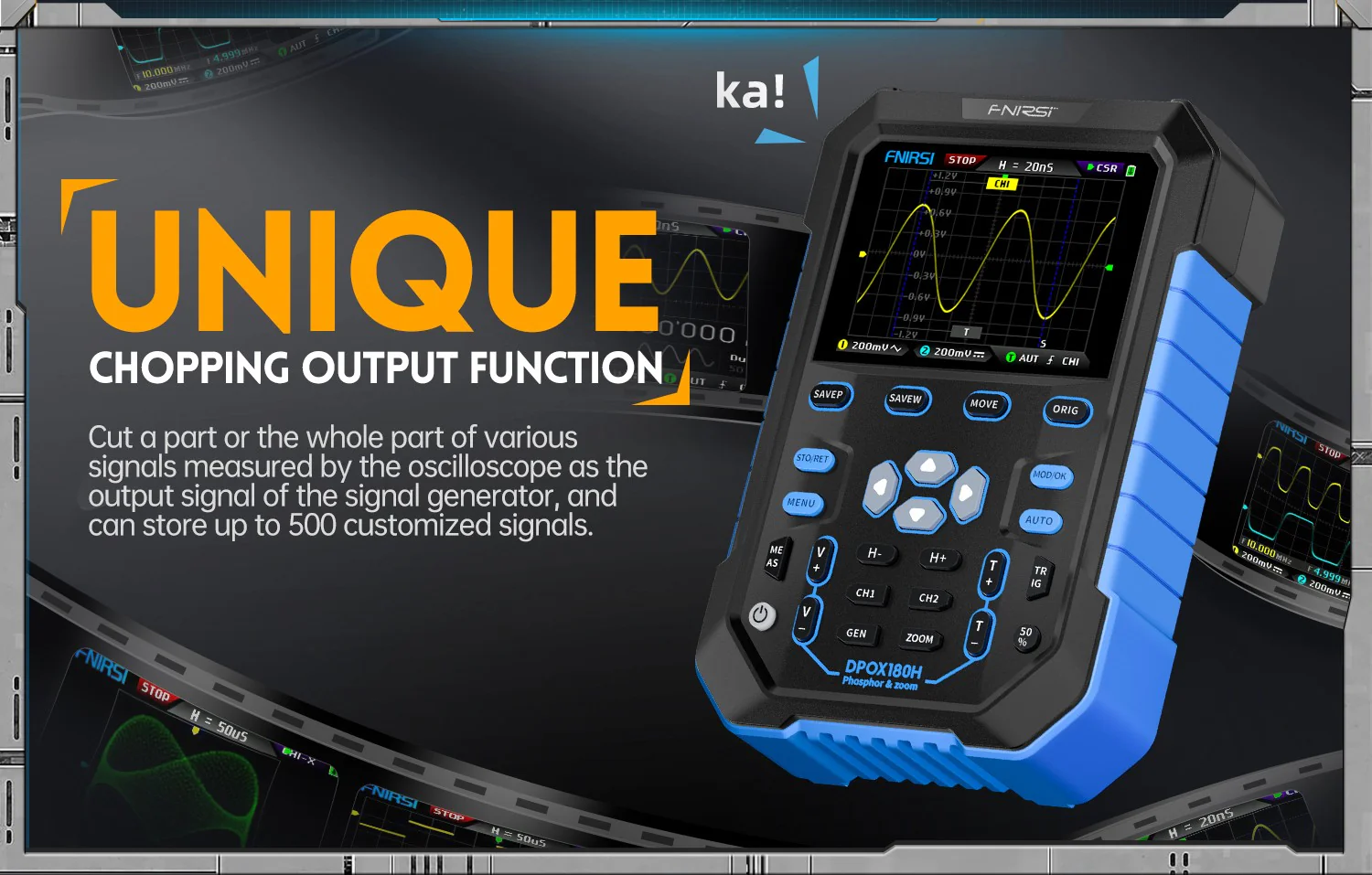 اسیلوسکوپ و سیگنال ژنراتور دوکاناله فینرسی مدل FNIRSI DPOX180H