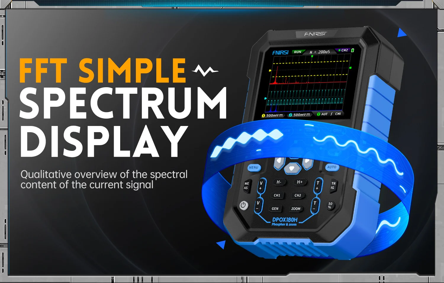 اسیلوسکوپ و سیگنال ژنراتور دوکاناله فینرسی مدل FNIRSI DPOX180H