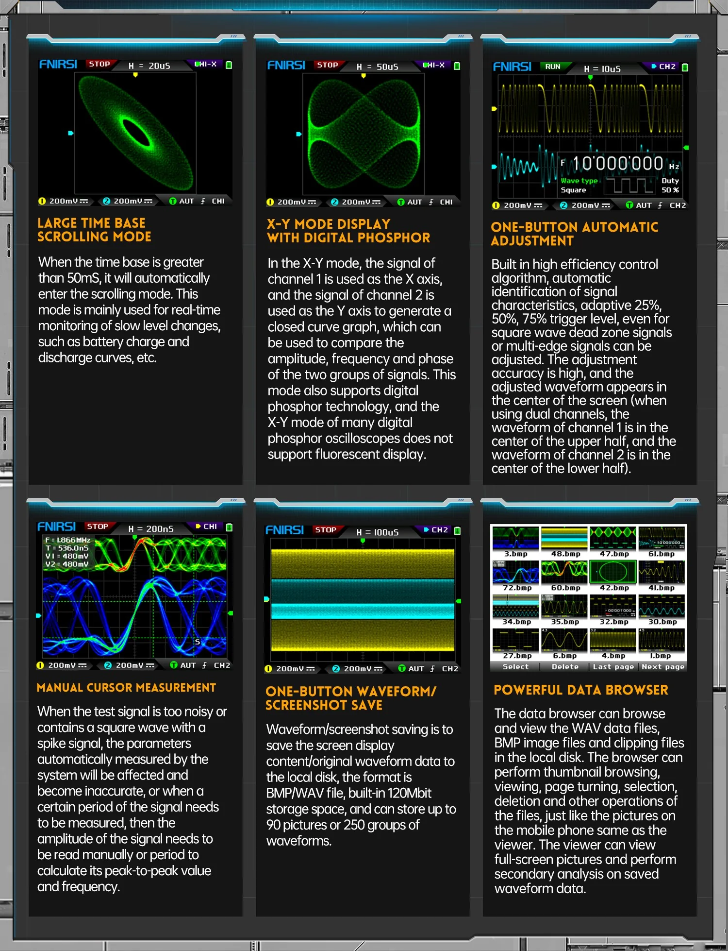 اسیلوسکوپ و سیگنال ژنراتور دوکاناله فینرسی مدل FNIRSI DPOX180H